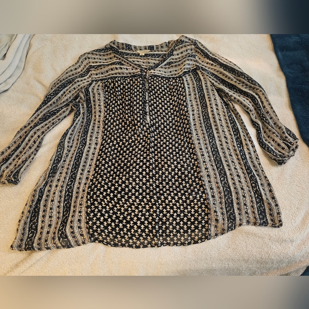 Lucky Brand XL Sheer Blouse